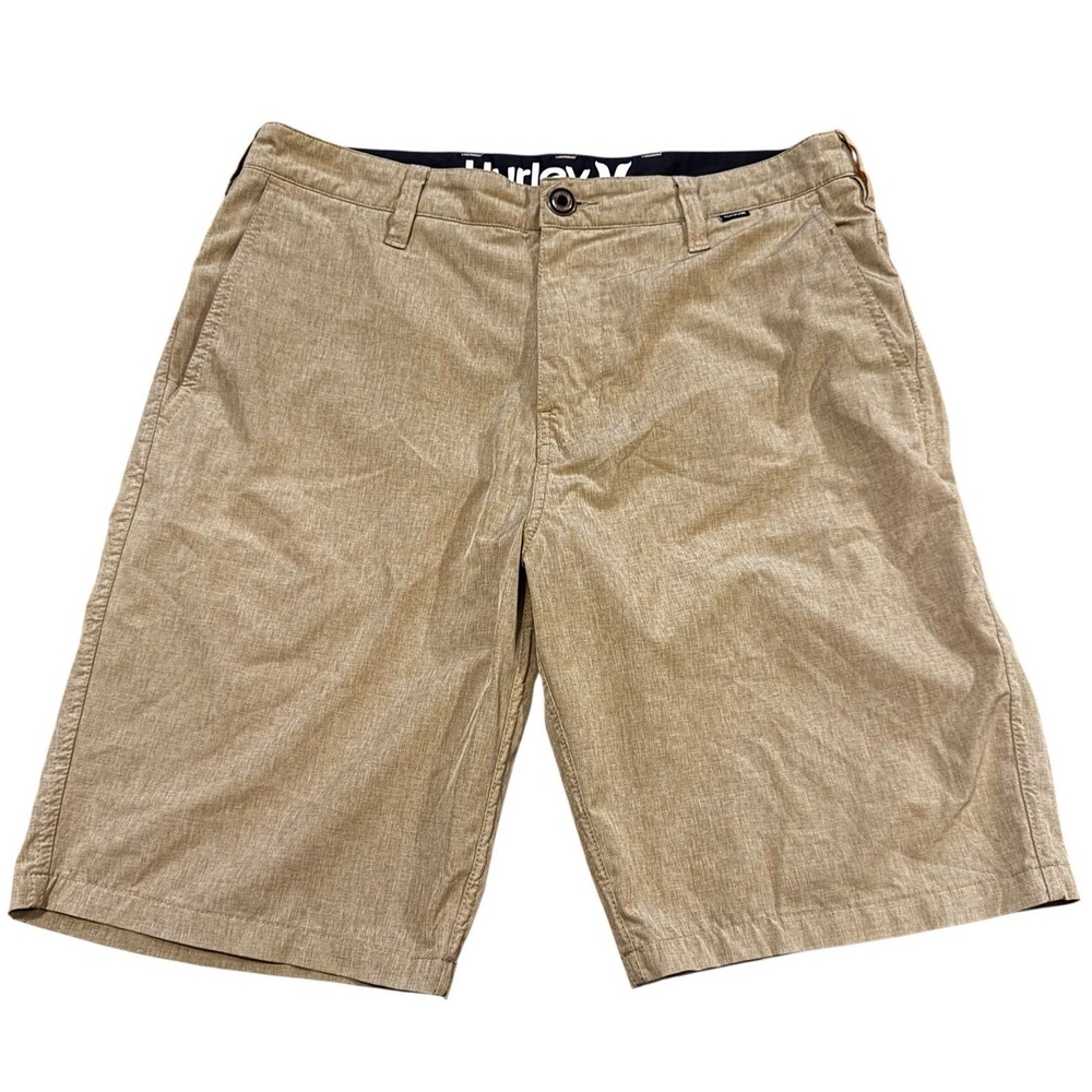 Hurley Phantom Hybrid Shorts Men 32 Khaki Stretch Performance Casual